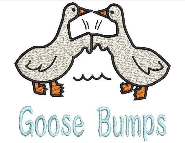 Goose Bumps Embroidery Design 4 Sizes - File formats in pes,dst,jef,xxx,exp,vip,vp3, Instant Digital Download, geese, animal,farm,popular Embroidery/Applique DESIGNS AestheticdesignsE 