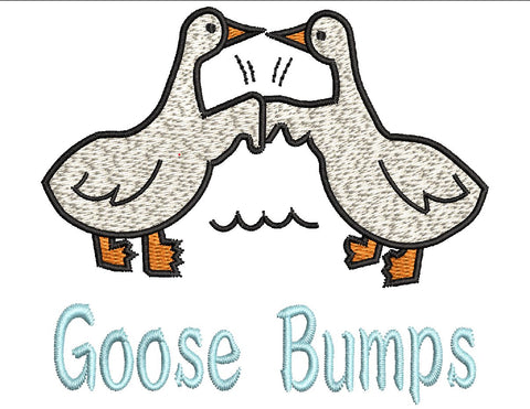 Goose Bumps Embroidery Design 4 Sizes - File formats in pes,dst,jef,xxx,exp,vip,vp3, Instant Digital Download, geese, animal,farm,popular Embroidery/Applique DESIGNS AestheticdesignsE 