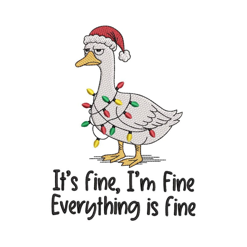 Goose Christmas Lights Embroidery Design, Farm Animal Embroidery File, 4 Sizes, Instant Download Embroidery/Applique DESIGNS Nino Nadaraia 