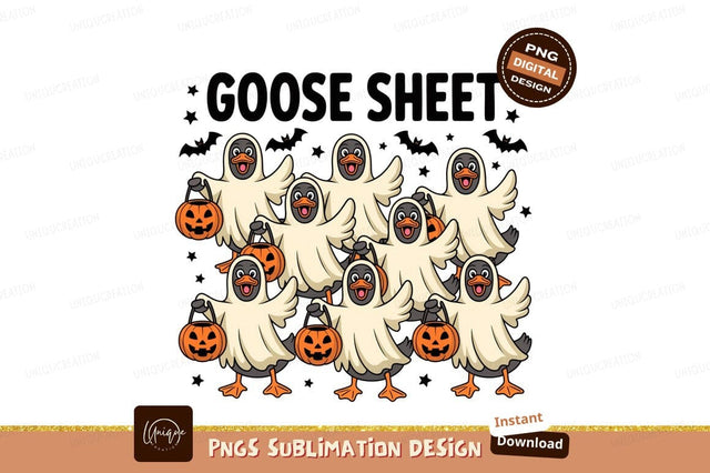 Goose ghosts trick or treat Halloween costume Sublimation Designangry 