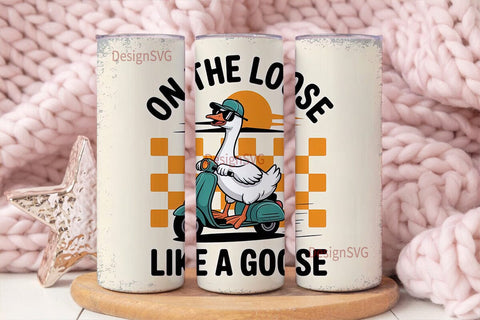 Goose on the Loose 20oz Tumbler Sublimation DesignSVG 