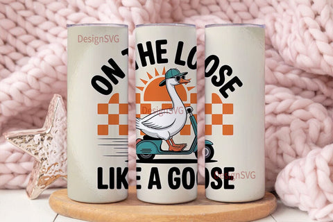 Goose on the Loose 20oz Tumbler Sublimation DesignSVG 