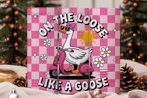 Goose on the Loose 20oz Tumbler Wrap Sublimation DesignSVG 