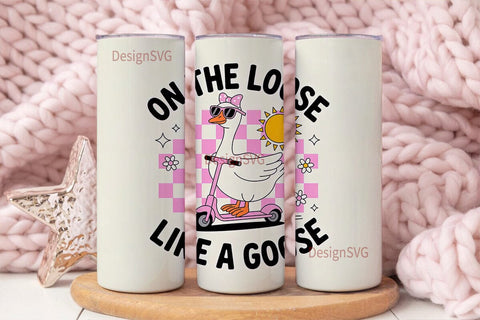 Goose on the Loose 20oz Tumbler Wrap Sublimation DesignSVG 