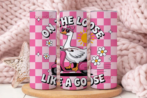 Goose on the Loose 20oz Tumbler Wrap Sublimation DesignSVG 