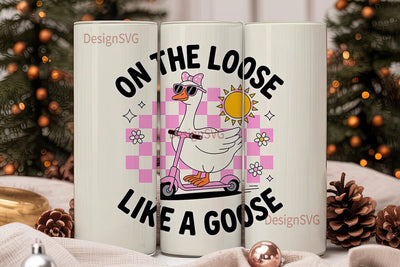 Goose on the Loose 20oz Tumbler Wrap Sublimation DesignSVG 
