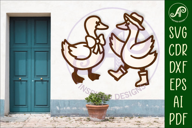 Goose outline shapes laser cut wall art SVG APInspireddesigns 
