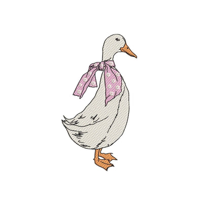 Goose with Pink Bow Machine Embroidery Design, 3 sizes, Instant Download Embroidery/Applique DESIGNS Nino Nadaraia 
