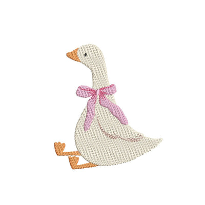 Goose with Pink Bow Machine Embroidery Design, 4 sizes, Instant Download Embroidery/Applique DESIGNS Nino Nadaraia 
