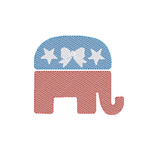 GOP Republican Elephant Sketch Embroidery Design Embroidery/Applique DESIGNS Creatively Embroidery 
