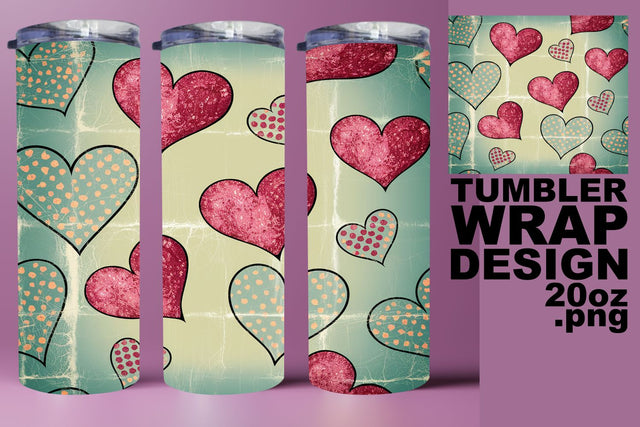 Gorgeous 20oz design, vibrant PNG for personalization! , Heart Sublimation HoodArtCraft 
