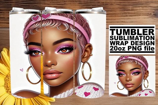 Gorgeous 20oz tumbler wrap, ideal for personalized projects! , Love Girl Sublimation afrosvg 
