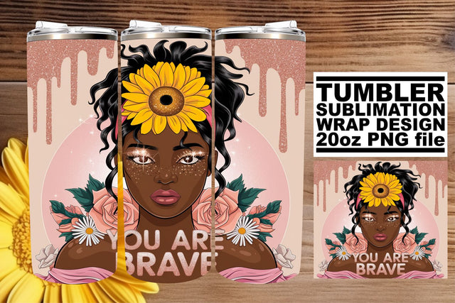 Gorgeous 20oz wrap, designed for sublimation prints! , Afro Woman Sublimation afrosvg 