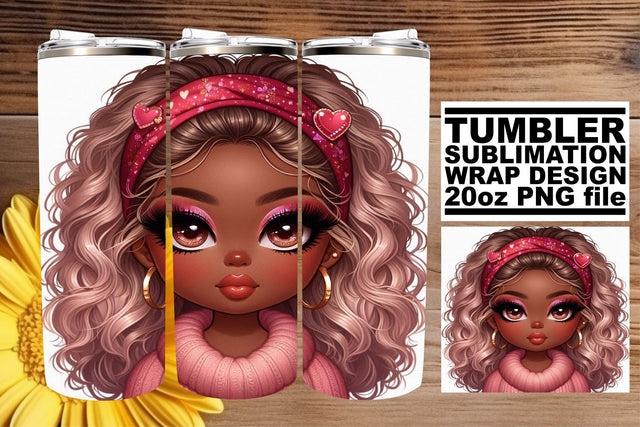 Gorgeous 20oz wrap, ideal for all your crafting needs! , Love Girl Sublimation afrosvg 