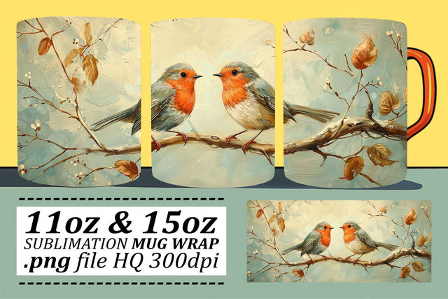 Gorgeous Bird Art Wrap – 11oz & 15oz Mug Sublimation Sublimation afrosvg 