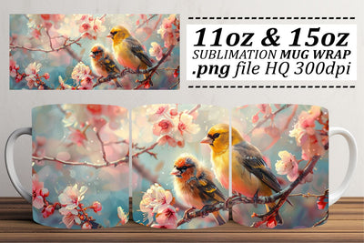 Gorgeous Bird Mug Wrap – 11oz & 15oz Sublimation Artwork Sublimation afrosvg 