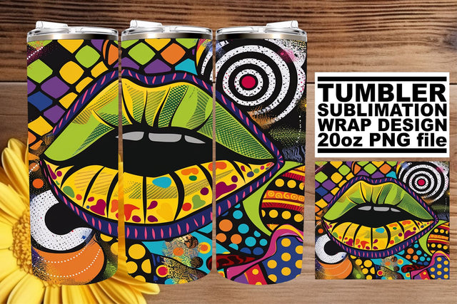 Gorgeous Colorful Lip Art for Tumblers – 20oz Sublimation Wrap Sublimation afrosvg 