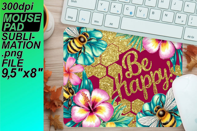 Gorgeous designs for mouse pads, elevate your workspace! , Bee Sublimation HoodArtCraft 