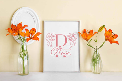 Gorgeous Floral Line Monogram Font Dm Letter Studio 