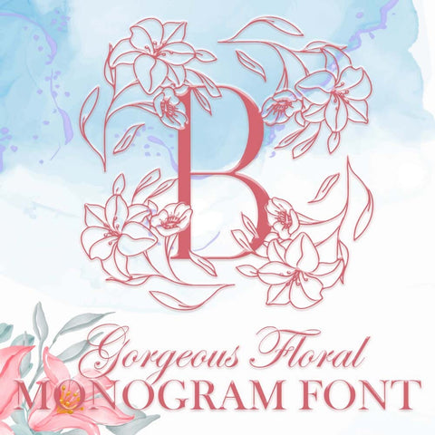Gorgeous Floral Monogram Font Dm Letter Studio 