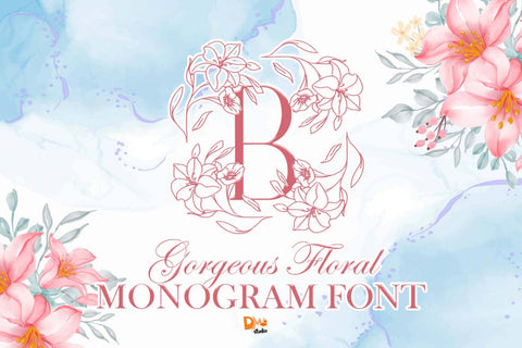 Gorgeous Floral Monogram Font Dm Letter Studio 