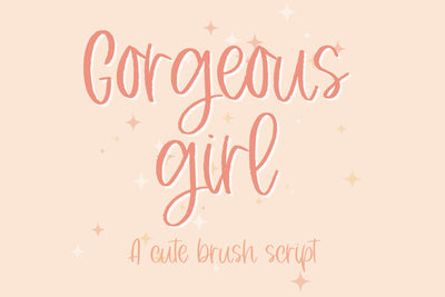 Gorgeous Girl, Cute Brush Script Handwritten Font for Cricut, Cursive Script Font Designing Digitals 