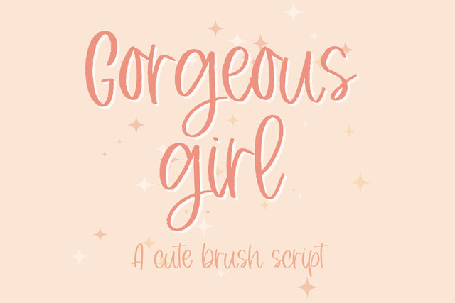 Gorgeous Girl, Cute Brush Script Handwritten Font for Cricut, Cursive Script Font Designing Digitals 