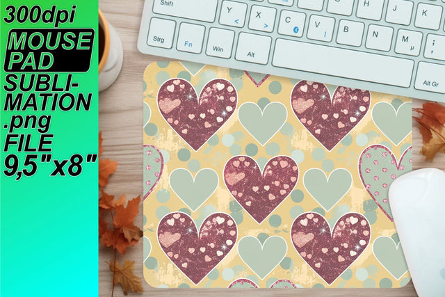 Gorgeous mouse mat design, elevate your desk decor! , Heart Sublimation HoodArtCraft 