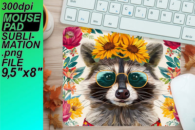 Gorgeous mouse mat design, elevate your desk decor! , Raccon Sublimation HoodArtCraft 