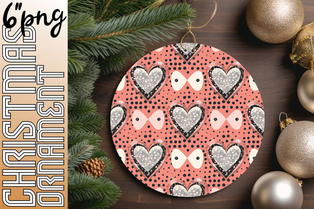 Gorgeous round designs for delightful keychains, craft with enthusiasm., Heart Sublimation HoodArtCraft 