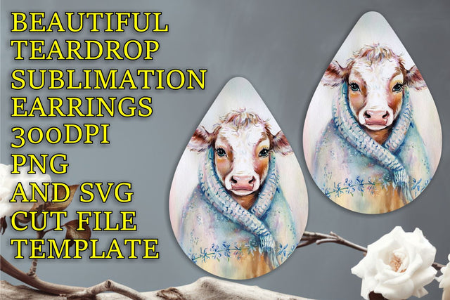 Gorgeous sublimation design for earrings, high-quality PNG, Animals Sublimation HoodArtCraft 