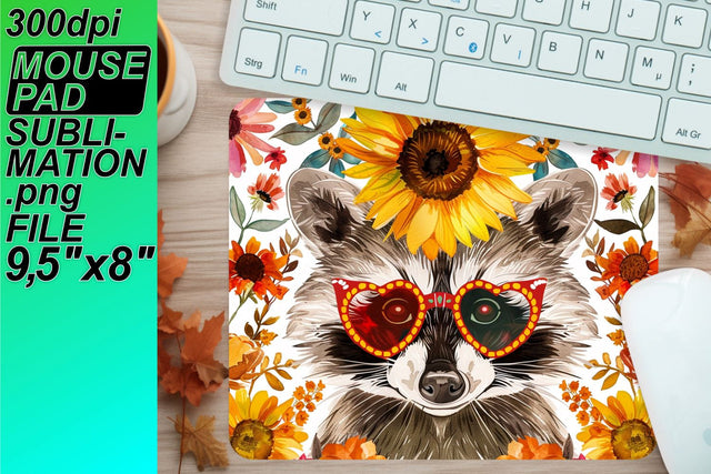 Gorgeous sublimation mat, ideal for personalized gifts! , Raccon Sublimation HoodArtCraft 