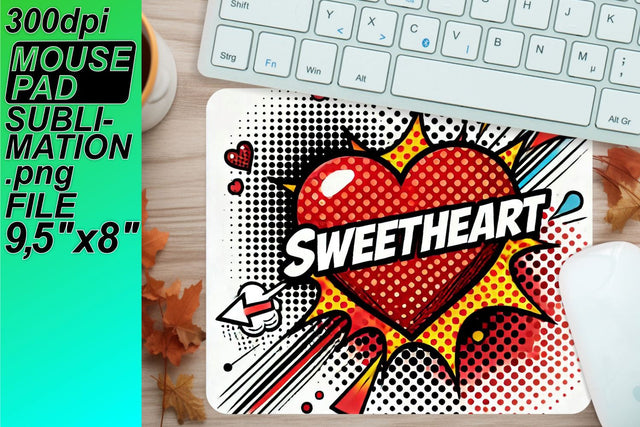 Gorgeous sublimation-ready mouse pads, elevate your space! , 3D Heart Sublimation HoodArtCraft 