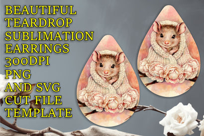 Gorgeous sublimation template for teardrop earrings, PNG, Animals Sublimation HoodArtCraft 