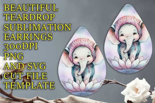 Gorgeous teardrop earrings sublimation file, versatile PNG, Animals Sublimation HoodArtCraft 