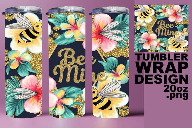 Gorgeous tumbler design, perfect for personalized gifts! , Bee Sublimation HoodArtCraft 
