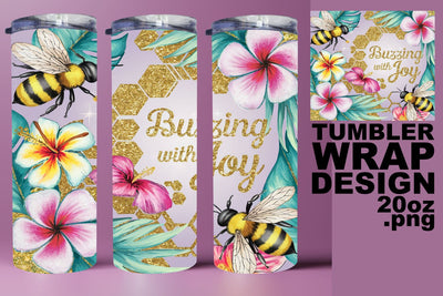 Gorgeous tumbler design, perfect for sublimation fun! , Bee Sublimation HoodArtCraft 