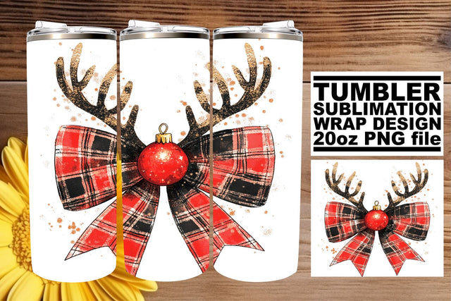 Gorgeous tumbler wrap, designed for high-quality prints! , Christmas Bow Sublimation afrosvg 