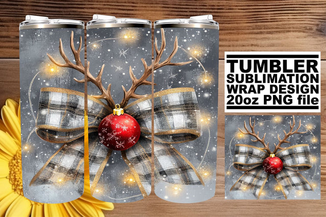 Gorgeous tumbler wrap, designed for high-quality prints! , Christmas Bow Sublimation afrosvg 