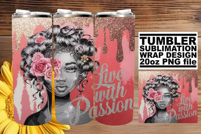 Gorgeous tumbler wrap, designed for vibrant prints! , Afro Woman Sublimation afrosvg 
