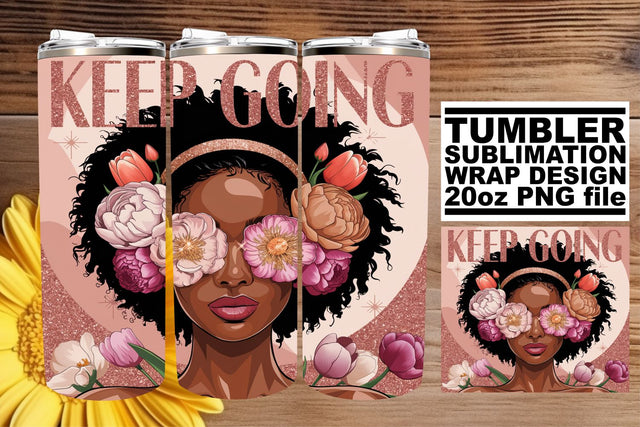 Gorgeous tumbler wrap, elevate your sublimation skills! , Afro Woman Sublimation afrosvg 