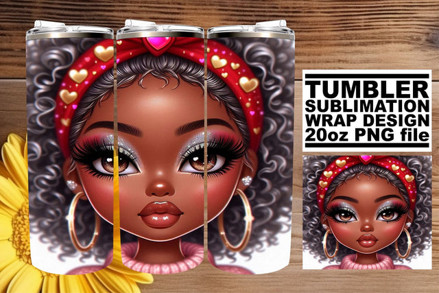 Gorgeous tumbler wrap, great for unique gift ideas! , Love Girl Sublimation afrosvg 