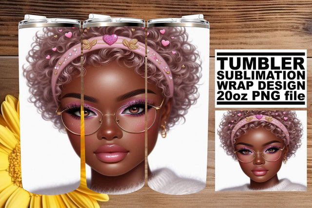 Gorgeous tumbler wrap, ideal for enhancing your designs! , Love Girl Sublimation afrosvg 