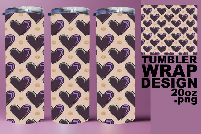 Gorgeous tumbler wrap, perfect for sublimation lovers! , Heart Sublimation HoodArtCraft 