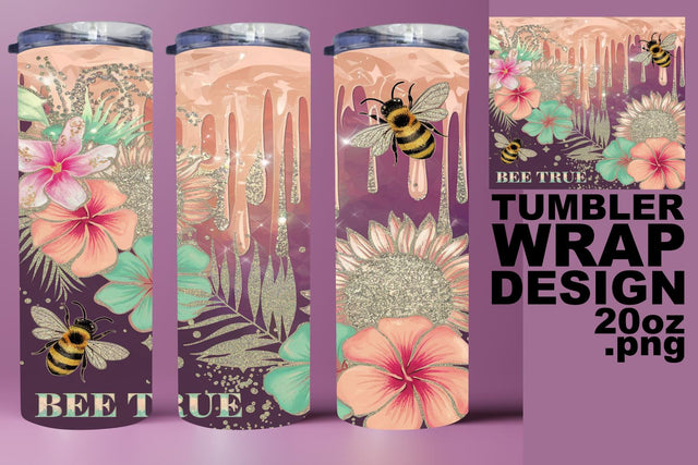 Gorgeous tumbler wrap, perfect for unique designs! , Bee Sublimation HoodArtCraft 