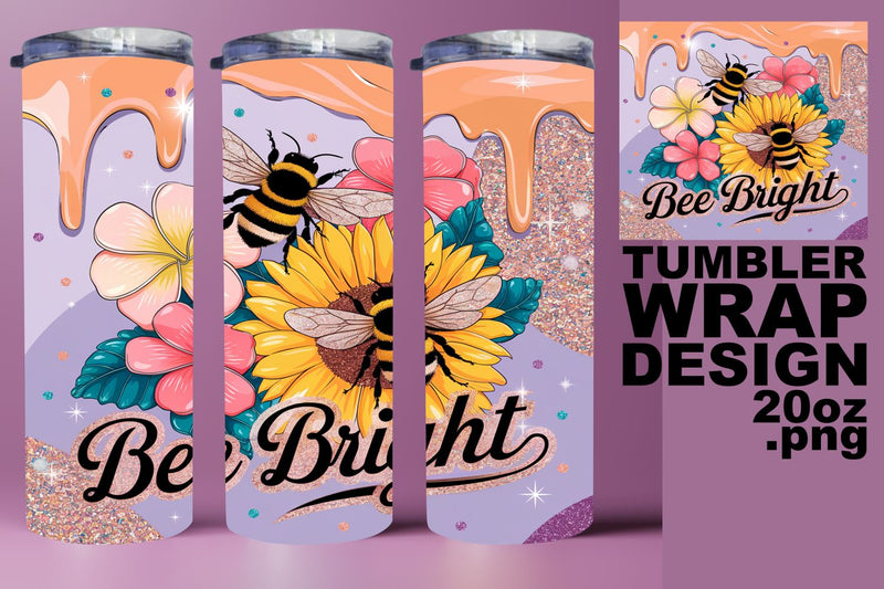 Gorgeous wrap, perfect for custom tumbler designs! , Bee Sublimation HoodArtCraft 