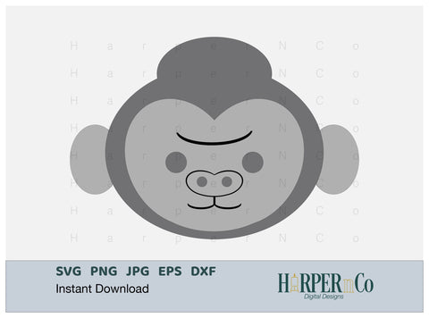 Gorilla SVG PNG Cut EPS File SVG HarperNCo 