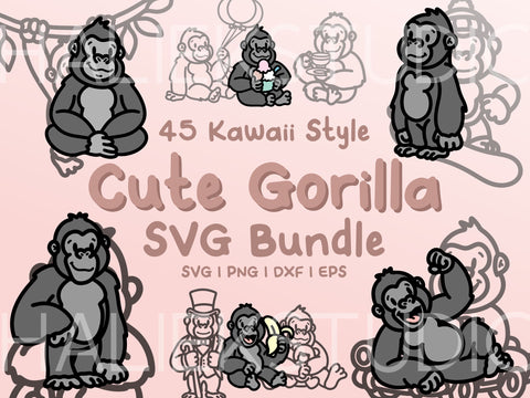 Gorillas SVG Design Set SVG HalieKStudio 