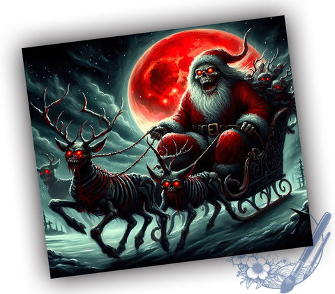 Goth Christmas Tumbler, Merry Krampus Design, Alternative Holiday Decor, Dark Christmas Gift, Unique Tumbler, Sublimation Wrap, Edgy Holiday Drinkware, Krampus Lover Gift Sublimation ToriDesigns 