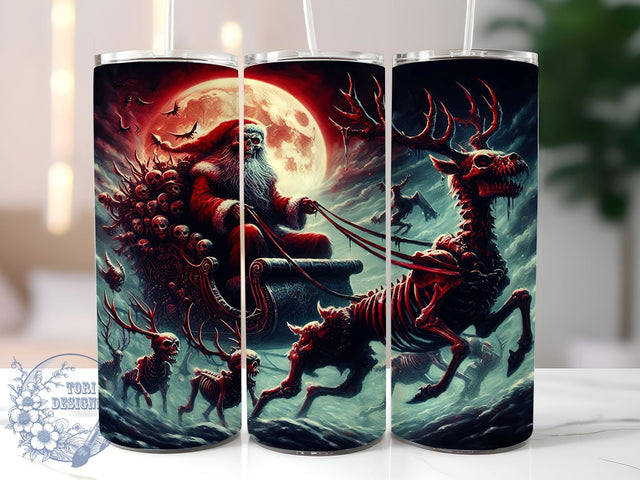 Goth Christmas Tumbler, Merry Krampus Design, Alternative Holiday Decor, Dark Christmas Gift, Unique Tumbler, Sublimation Wrap, Edgy Holiday Drinkware, Krampus Lover Gift Sublimation ToriDesigns 